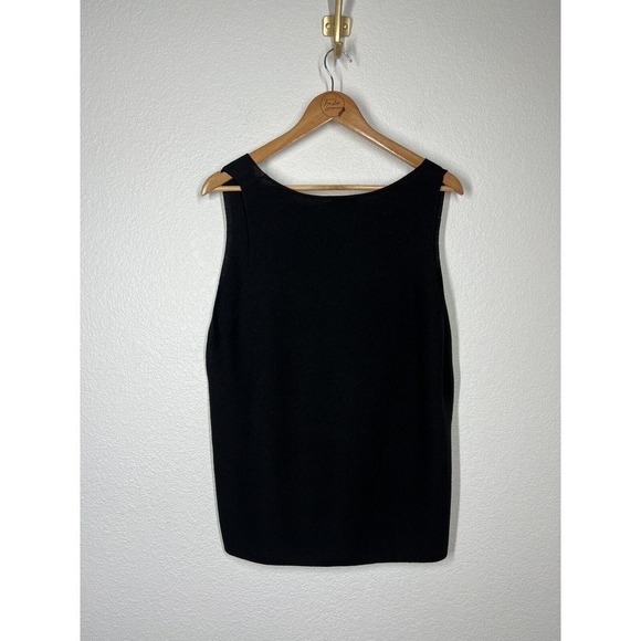 The Reset R Label XL Black Wool Knit Top Sleeveless Vneck Tank - Picture 4 of 4